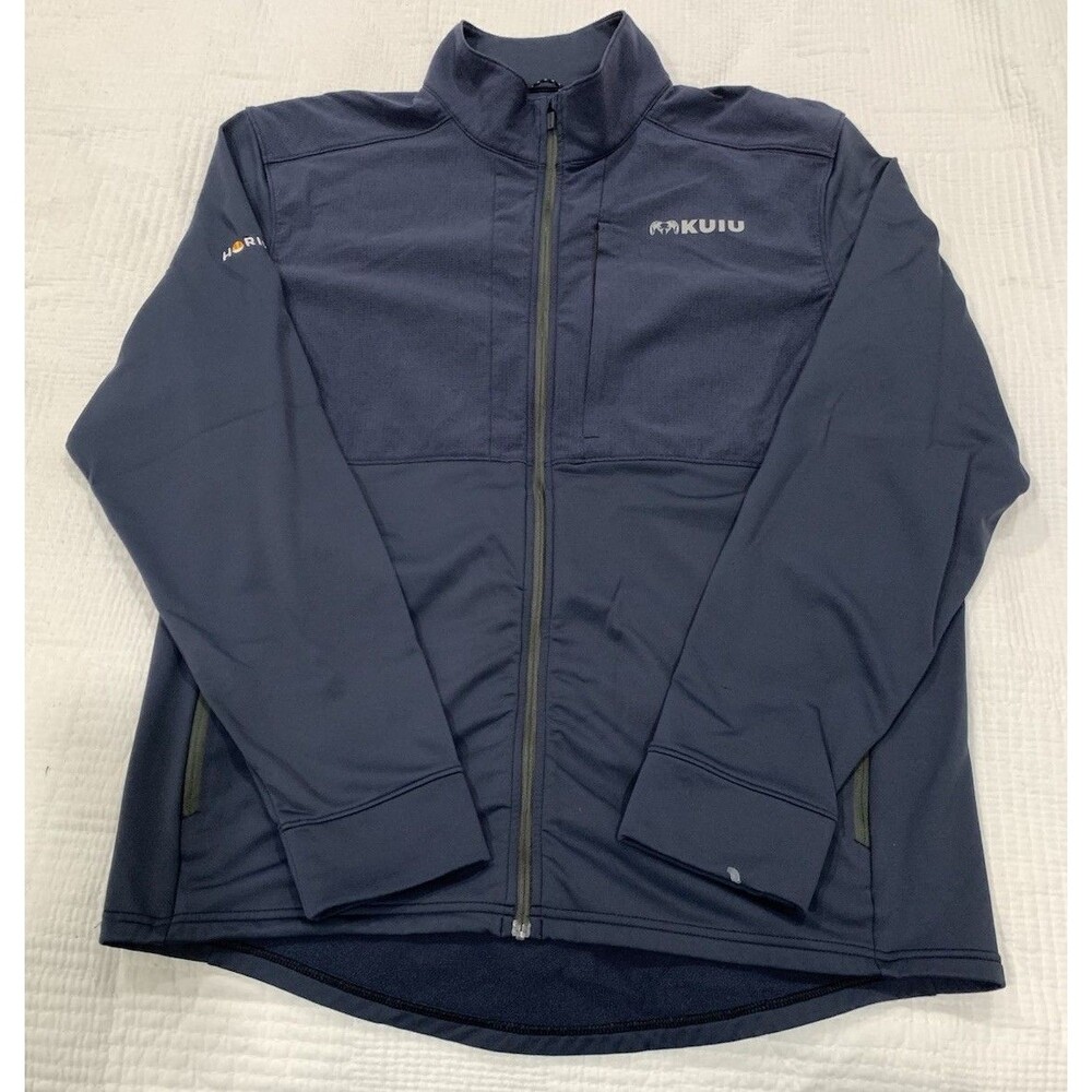 KUIU Jacket Mens XL Blue Full Zip Wind Resistant Softshell Camp Hike Hunt